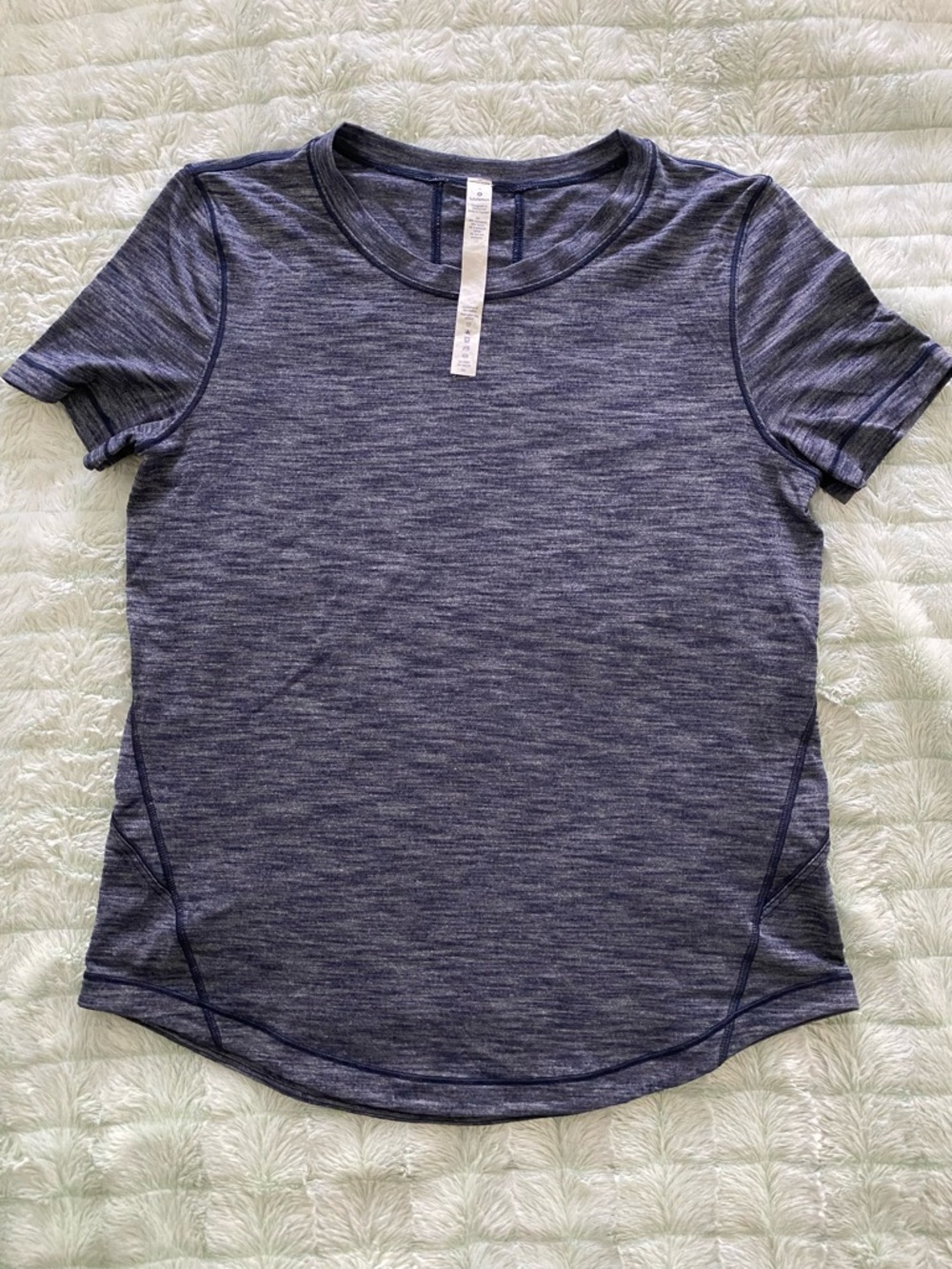 Lululemon Athletica Women's Short-Sleeved Shirt — Navy, Size 4